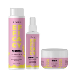 Kit Reparador efficacy Queratina - Shampoo 300ml - Máscara 300gr - Queratina 120ml