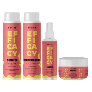Kit Pós Química efficacy Ojon e Argan - Shampoo 300ml - Condicionador 300ml - Máscara 300gr - Leav-in 120ml
